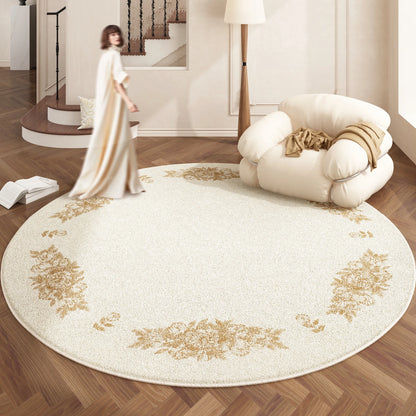European Style Rugs for Bedroom Home Fluffy Soft Floor Mat Thicken Plush Living Room Decoration Round Carpet Washable Lounge Rug