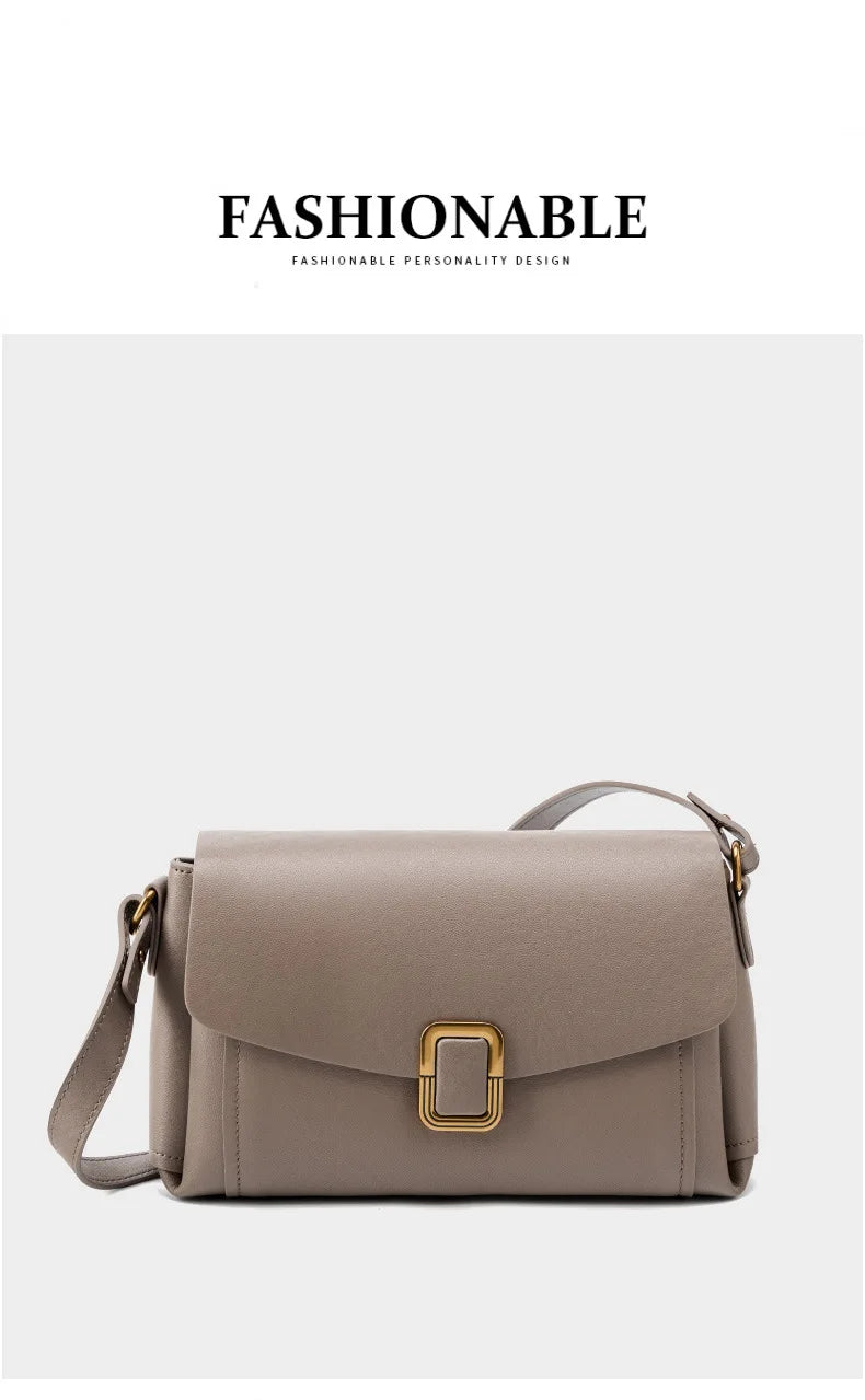 Women's Genuine Grade Cow  Leather Shoulder Crossbody Purse Bag Luxury Designer Ladies Underarm Bag Female Small Square Bag New