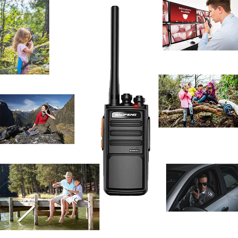 2Pcs Baofeng BF-888S Plus Walkie Talkie UHF PMR446 MHz 16CH Long Range Transceiver with USB Charger for Outdoor Communication