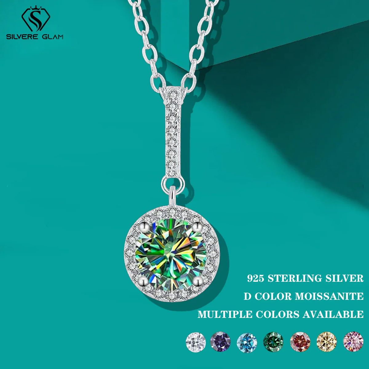 TY D VVS1 Moissanite Pandent Necklace GRA Certified 0.5-2ct Lab Diamond s925 Sterling Silver Dainty Necklaces for Women