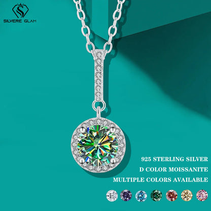 TY D VVS1 Moissanite Pandent Necklace GRA Certified 0.5-2ct Lab Diamond s925 Sterling Silver Dainty Necklaces for Women