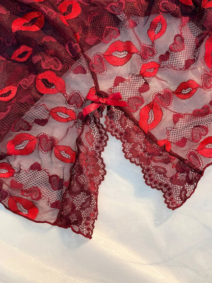 Hot Sexy Women Lace Nightgown Set See Through Pajamas Dress Sexy Deep V Home Valentine's Day Gift Sleeping Skirt Dress