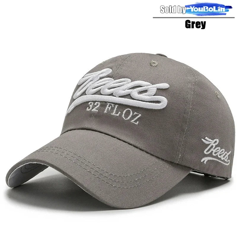 Letters 3D Embroidery Cotton Adjustable Baseball Cap Sun Hat Trucker Caps Dad Hats