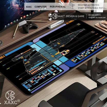 Black S-Stars T-Treks Mouse Pad Large Keyboard Mouse Desk Pad XXL Non-Slip Rubber Gaming Mouse Pad Laptop Mouse Carpet XAXC