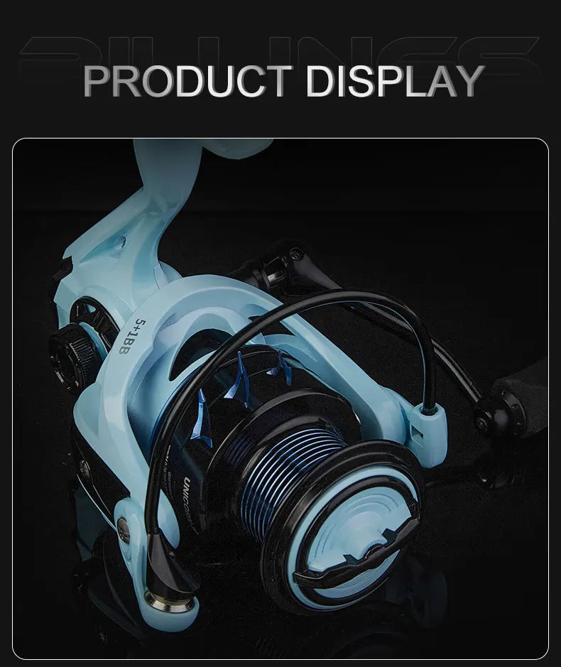 BILLINGS Spinning Reel 8KG Max Drag Professional Fishing Reels 5.2:1 Gear Ratio CNC Rocker Metal Spool 2000/3000/4000 Ideal for Freshwater Saltwater Bass Trout Fishing