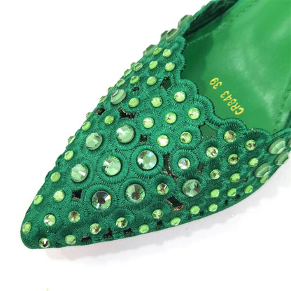 Venus Chan New Arrival Italian Design Nigerian Fashion Party Wedding Shoes and Bag Set Decorated With Flower in Blue Color