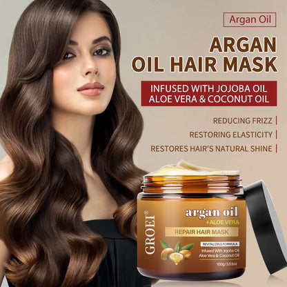 100G Argan Oil Hair Mask – Deep Repair and Hydration Treatment Restores Strength, Shine, and Elasticity for All Hair Types