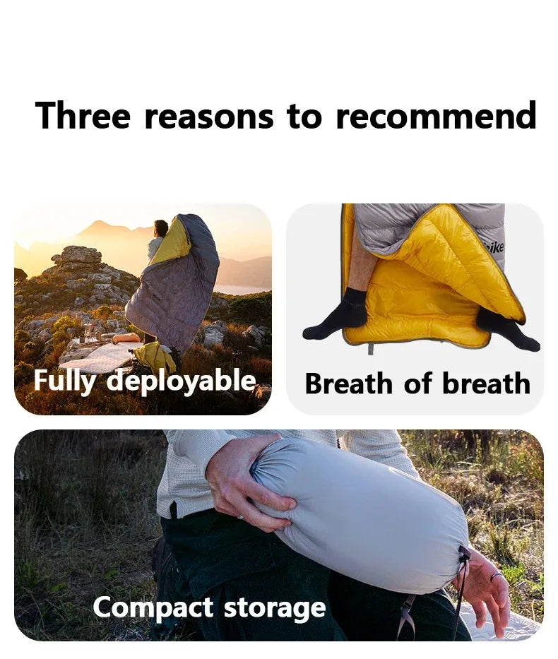 Naturehike 2025 New CW700 Camping Sleeping Bag Ultralight Warm 3 Season Sleeping Quilt Waterproof 700g Duck Down Sleeping Bags