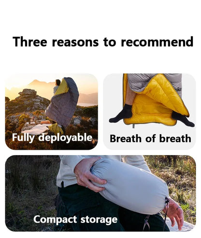 Naturehike 2025 New CW700 Camping Sleeping Bag Ultralight Warm 3 Season Sleeping Quilt Waterproof 700g Duck Down Sleeping Bags