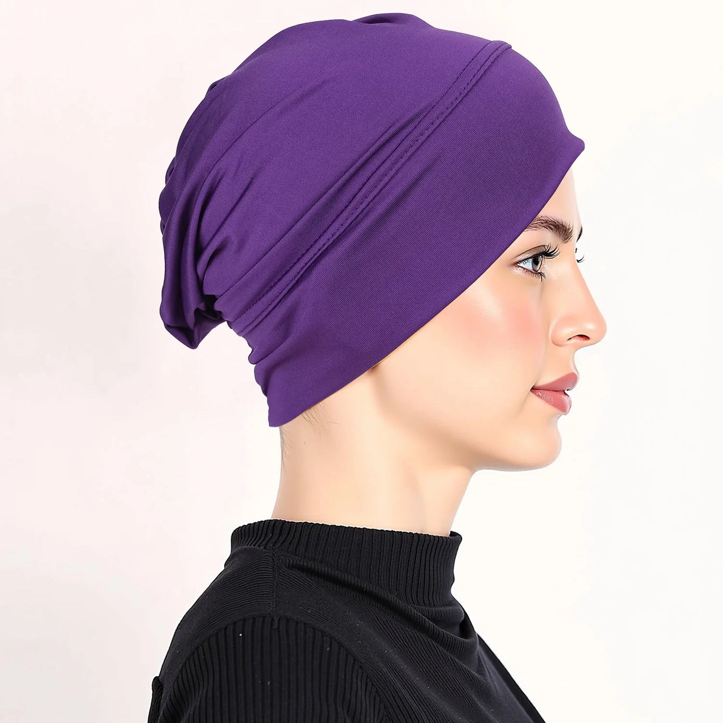 Soft Modal Inner Hijab Cap Muslim Stretch Turban Cap Islamic Underscarf Bonnet Hat Female Headband Tube Cap Turbante