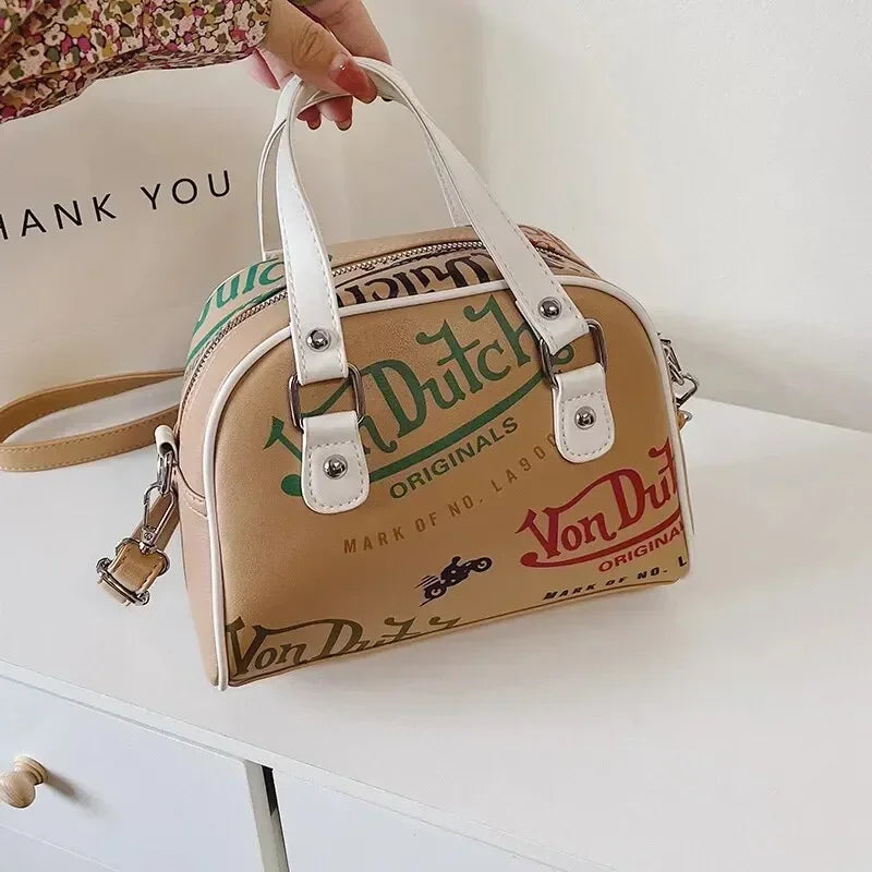 Women Bag Y2K Luxury Designer Handbag Shopping Crossbody Graffiti Purses PU Leather Shoulder Bags for Women
