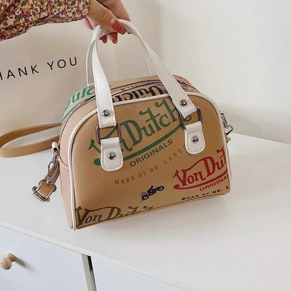 Women Bag Y2K Luxury Designer Handbag Shopping Crossbody Graffiti Purses PU Leather Shoulder Bags for Women