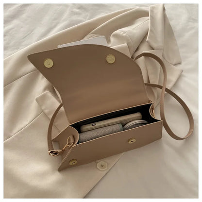 French Style Light Luxury Large Capacity, New Minimalist Design Casual Metal Hand-held Shoulder Crossbody Bags for Women