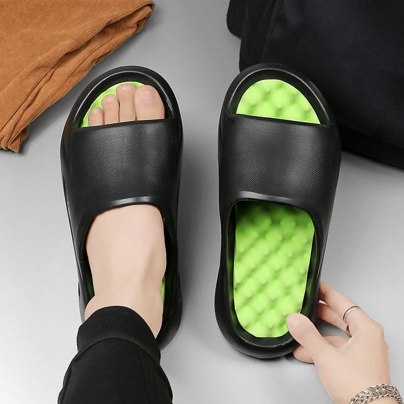 Men Massage Slippers Indoor Outdoor Sandals Beach Casual Shoes Comfortable Soft Slides Flip-flops Men's Sandals Big Size 46 47
