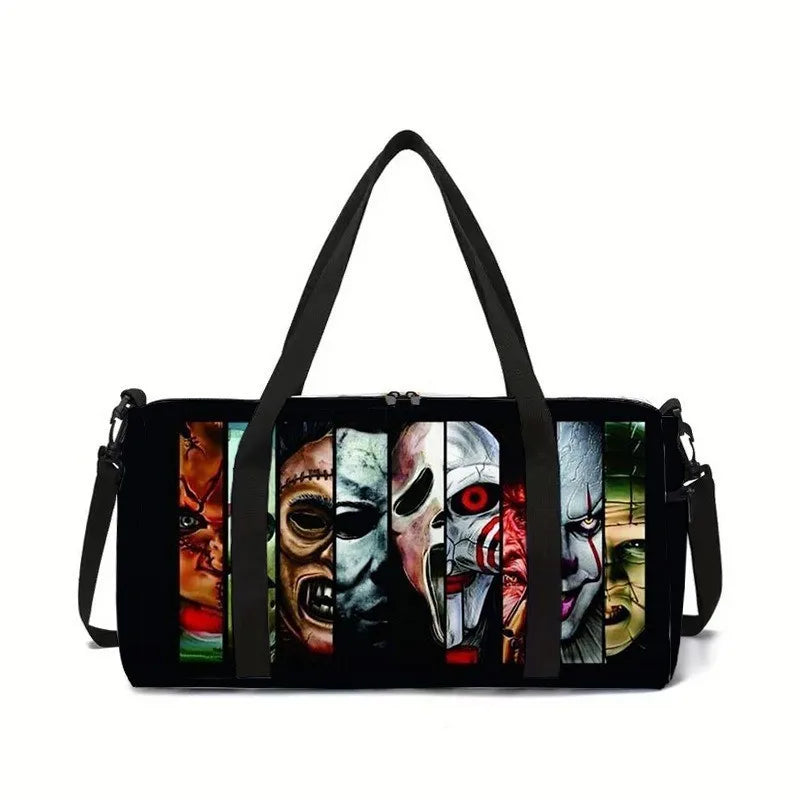 Classic Popular New skeleton 3D Printed Large Capacity Travel Bags Barrel Shape Crossbody Bag Outdoor Sports Bags Gym Yoga Bag