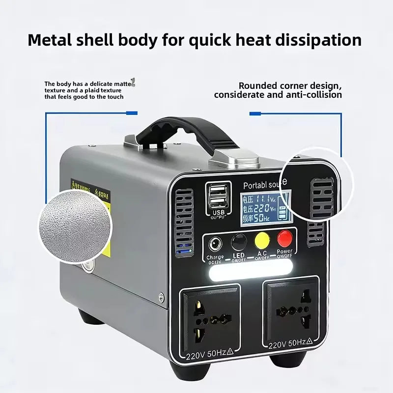 300W Portable Power Station 220V 166.5wh/333wh Outdoor Solar Generator Household Portable Stall Camping Emergency Power Supply