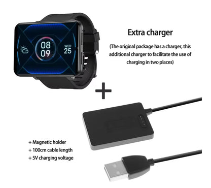 New DM100 4G Smart Watch 2.86" HD Touch Screen MTK6739 Quad Core 32GB+2700mAh Dual Camera GPS Bluetooth Waterproof Smartwatch