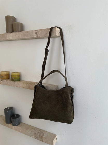 Suede Cowhide fashion ladeis shoulder cross brown bags luxury designer women coffe handbags angola red