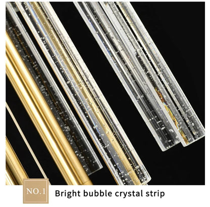 Nordic Minimalist Indoor Pendant Light Fixture Modern Ceiling Crystal Led Chandelier Long Hanging Lamp for Staircase Living Room