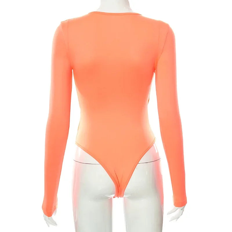 Summer New Women's Jumpsuit Solid Color Cross Hollow Long Sleeve Revealed Waist Slimming Smooths Your Silhouette