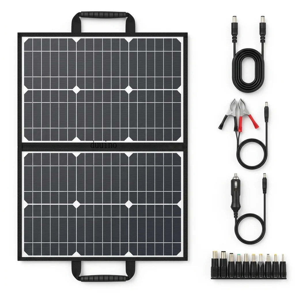 Solar Panel Kit Complete Outdoor 1000W Foldable Solar Power Station Portable Generator Charger 18V for Car Boat Caravan Camping