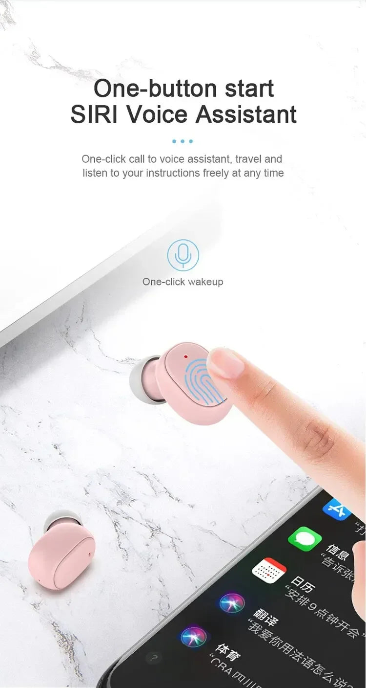 A6S TWS Wireless Bluetooth Headphone 5.0 Earphones Sport Earbuds Headset With Mic For IPhone Samsung Huawei For Cell Smartphones