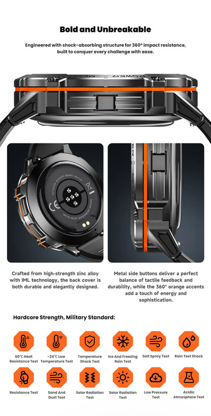 2026 New Military TANK X3 1000mAh Battery Smart Watch Men 10ATM Waterproof Swim GPS Path 1.75" AMOLED HD Call Sports Smartwatch
