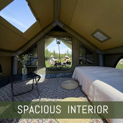 PAKICETUS Luxury Inflatable Camping Tent with Roof Window Easy Setup Portable Tent with Carry Bag for 4-12 People Outdoor Glamping Family Weekend Gatherings