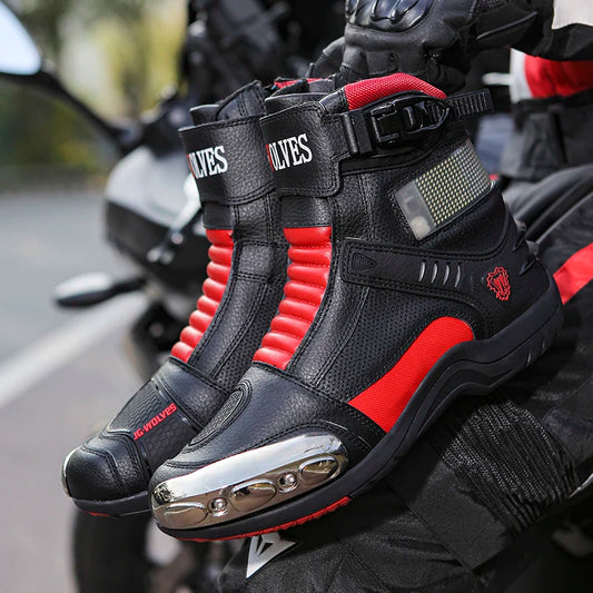 JG.WOLVES Men Adventure Racing Footwear Wear-resistant Motorcycle Boots Anti-slip Outdoor Riding Shoes Brand Casual Sneakers