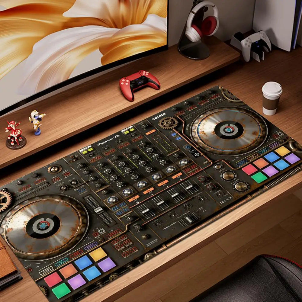 Radio Dj Workbench Mouse Pad Gamer XL Large HD HYBXAXC Desk Mats MousePads Natural Rubber Carpet Anti Slip Laptop Mice Pad