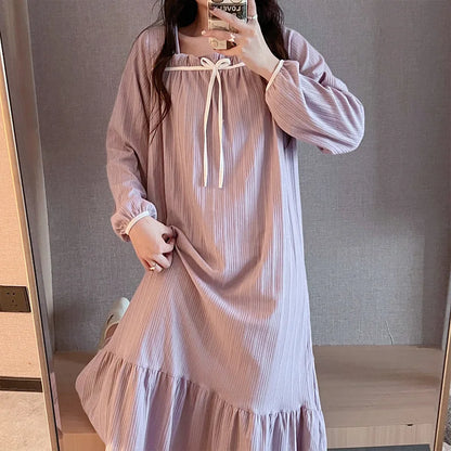Women's Pajamas Nightgowns New Nightgowns Spring And Autumn Summer Pajamas Homewear Cute Sweet Students Long Nightgowns Homewear