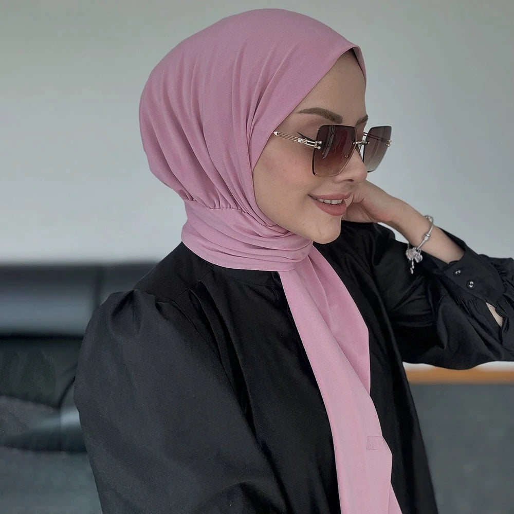 Instant Hijab with Button Ready to Wear Muslim Women Scarf Full Cover Head Wraps Islam Turban Caps Turbante Mujer