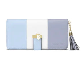 Pomelo Best RFID Blocking Tri-color Women's Zipper Wallet PU Leather Large Capacity Card Holder Coin Purse Travel Gift Clutch