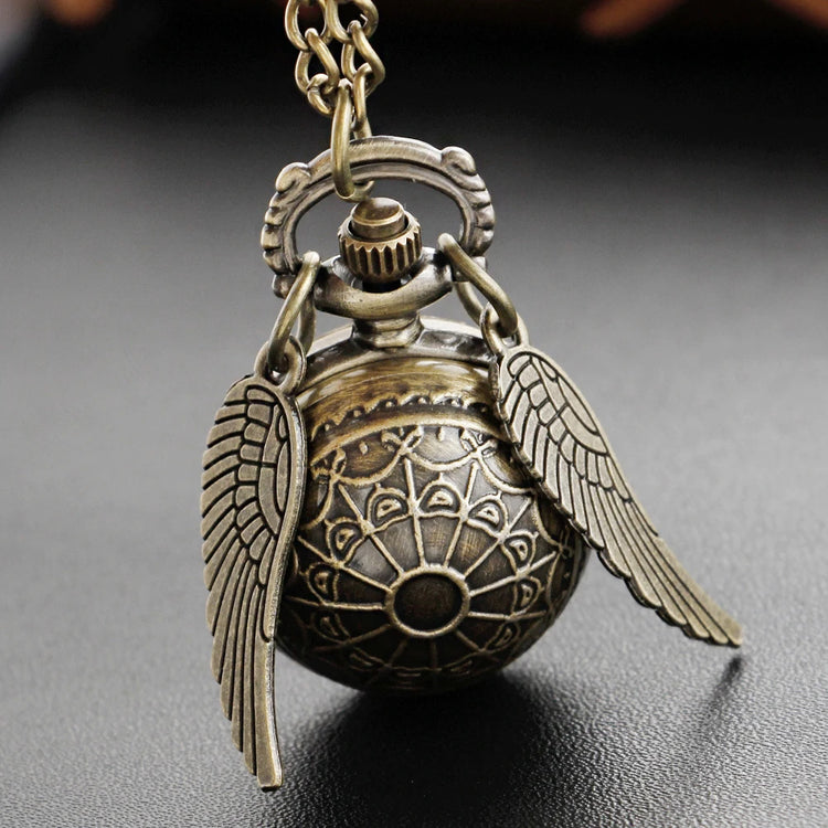 Magic Gold Fairy Ball Quartz Pocket Watch Men's and Women's Vintage Fob Watch Children's Gift Pendant Necklace Souvenir Cf1177