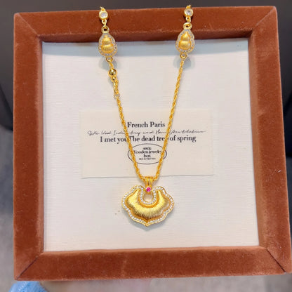 Gold Shop Same Style 9999 24K Real Gold Women's Gold Necklace Lucky Pendant Birthday Gift Sexy Luxury Jewelry