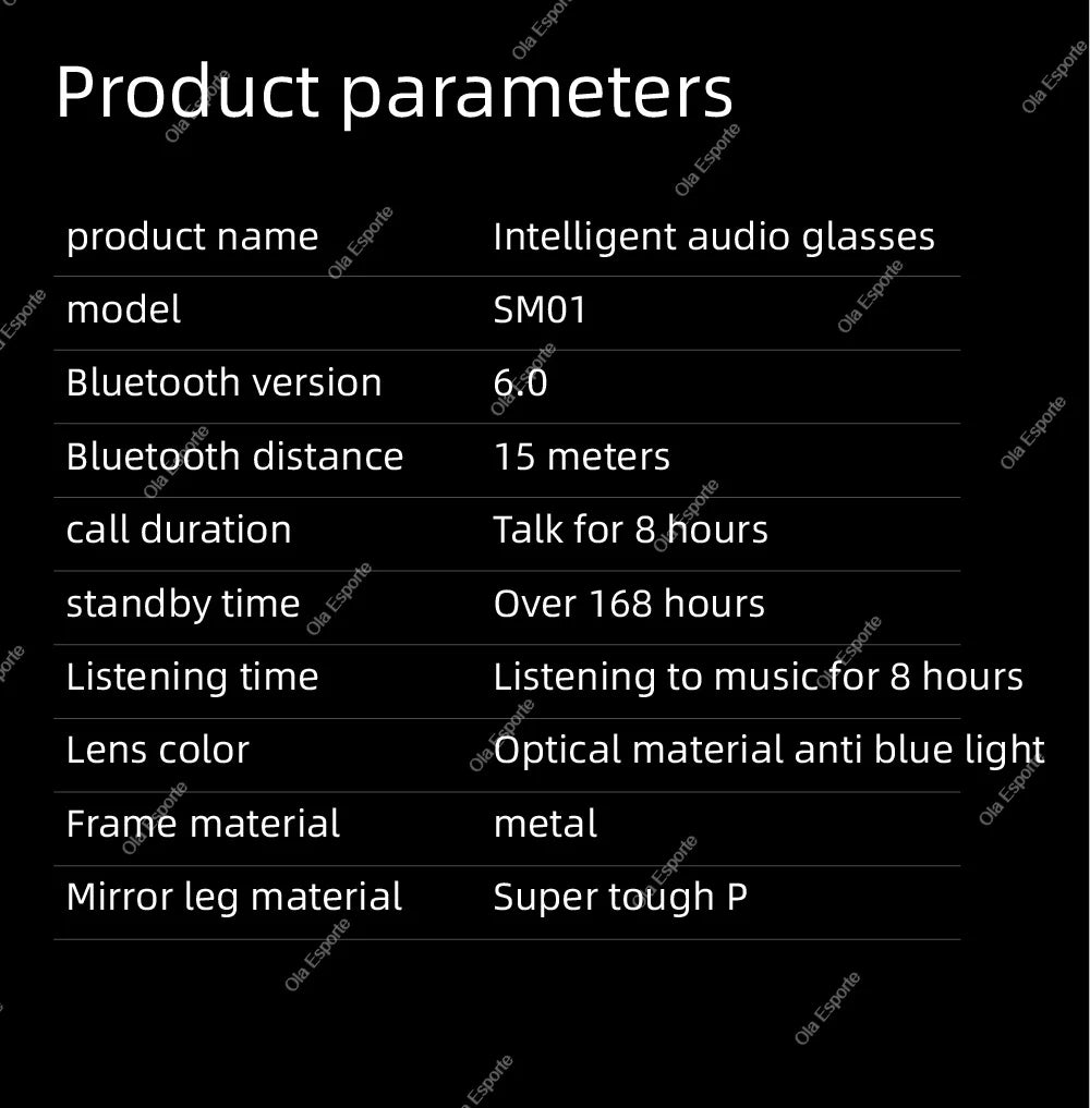 2026 Smart Audio Glasses Touch Open Listening Design Lightweight Ultra Clear Sound Quality Bluetooth Call Waterproof Glasses New