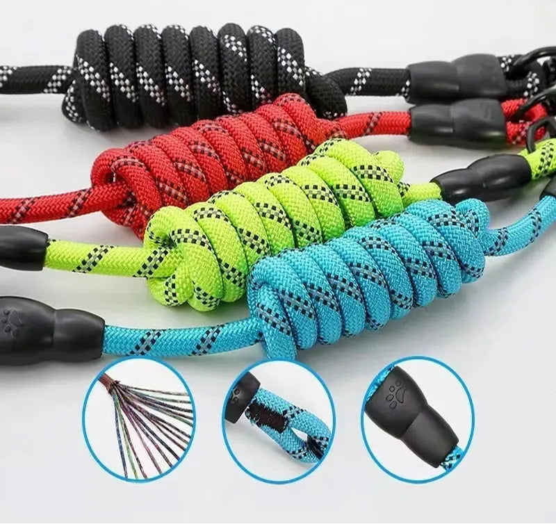 3M Pet Reflective Nylon Tow Rope Non Slip Foam Handle Pet Adjustable Towing Ropes Large MiddleSmall Dogs Outdoors Pet Supplies