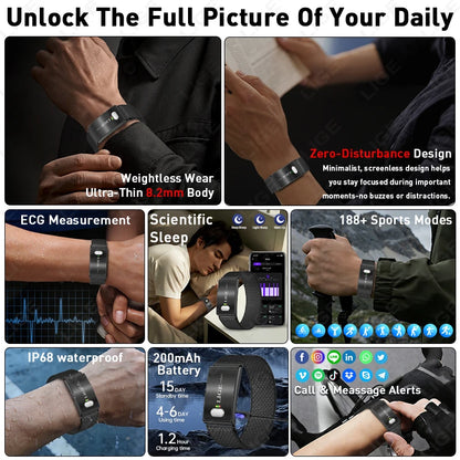 LIGE 2026 ECG+PPG Nursing Grade Smart Bracelet HRV Body Fat BMI Blood Pressure Body Temperature Men Women Health Sports Watches