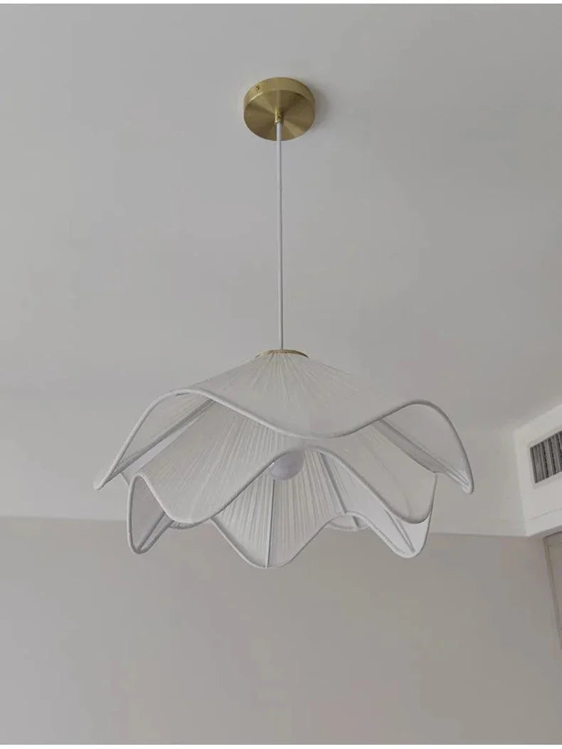 Nordic Minimalist Wabi Sabi Creamy Wind Fabric Chandelier Living Dining Room Bedroom Pendant Lights Home Hanging Lamp Fixture