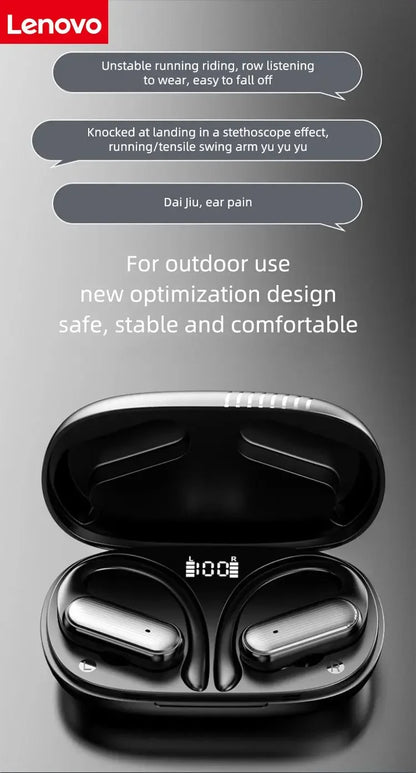 Lenovo A520 Wireless Bluetooth Earbuds Mini Touch Control Headphones HD Stereo Sound Built-in LED Light Portable Earphones