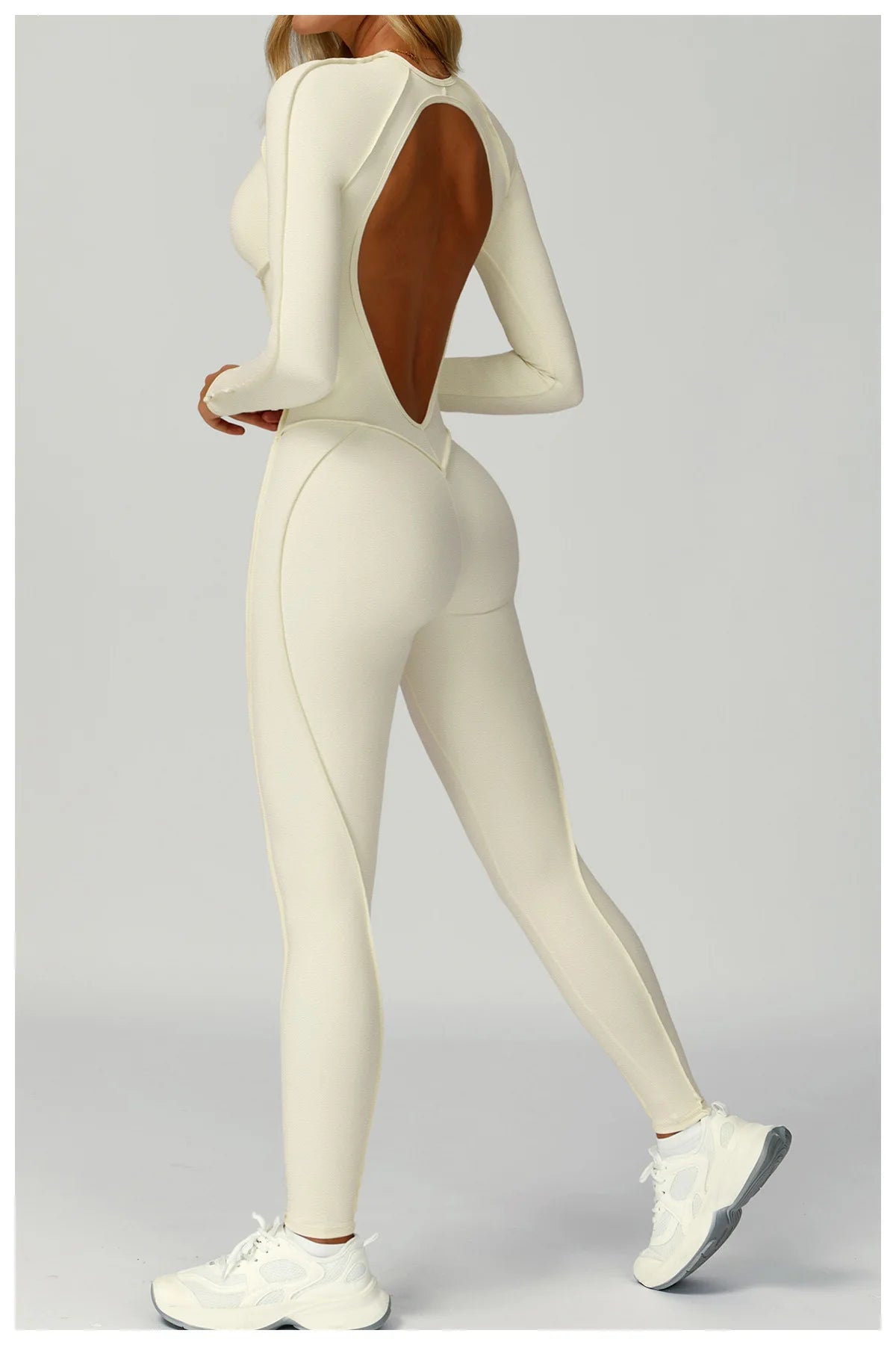 Sexy Hollow Back Long Sleeve Yoga Jumpsuit Women Quick Dry One-piece Yoga Suit Gym Training Leggings Playsuit Slim Fit Bodysuits