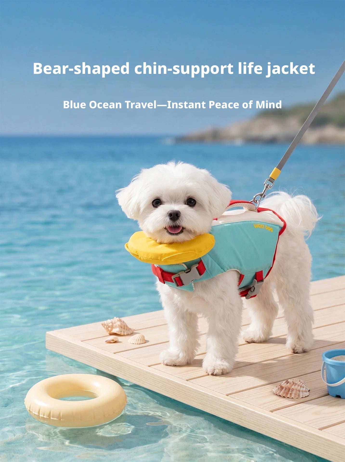 Shineknot Dog Life Jacket Bear Chin Buoyancy Vest Rescue Clothes For Small Medium Dogs Lake Coastal Summer Outdoor Water Sport