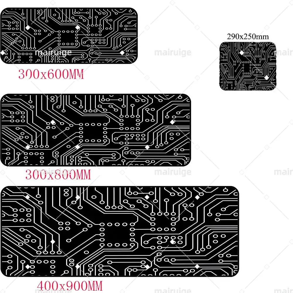 Retro Circuit Board Pattern Mouse Pad Large Computer Accessories Office Game Table Mat Rubber Anti-slip Mousepad Decor Desk Pad