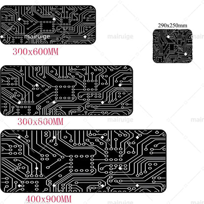 Retro Circuit Board Pattern Mouse Pad Large Computer Accessories Office Game Table Mat Rubber Anti-slip Mousepad Decor Desk Pad
