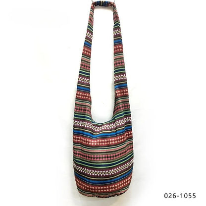 Bohemian Boho Crossbody Bag Women's Bucket Shoulder Bags Ladies Ethnic Canvas Casual Shopping Travel Messenger Bag Hippie Tote