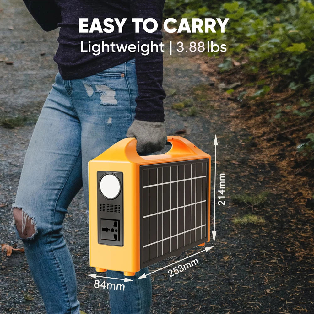 jsdsolar 100W Portable Solar Power Station Generator Output AC 220V 110V LiFePO4 Power Bank UPS Power Plant For Outdoor Camping