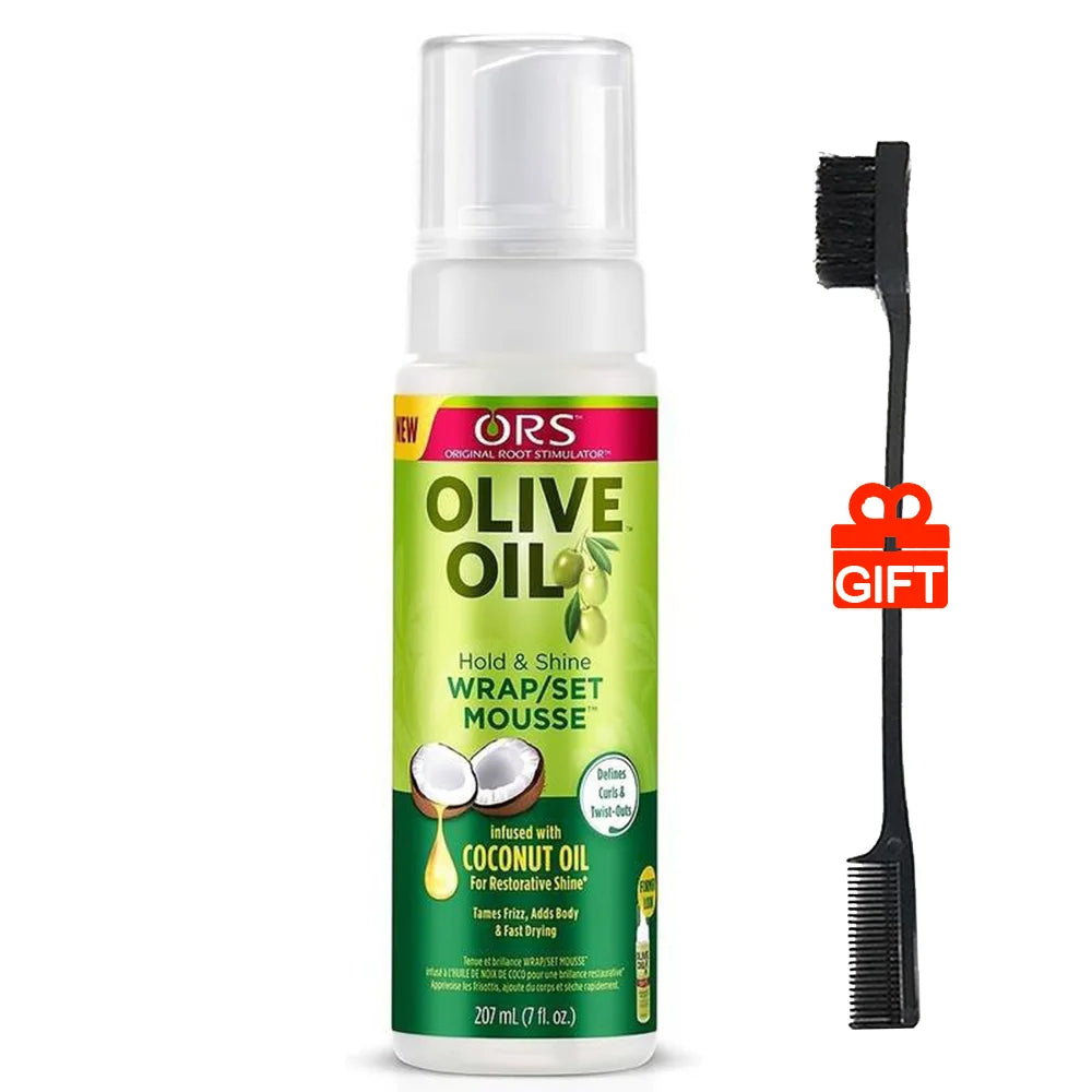 207ML Curly Hair Mousse For Wigs Strong Hold  Olive Oil Hair Styling Mousse Anti-Frizz Hair Foam Mousse For Styling Hair Women