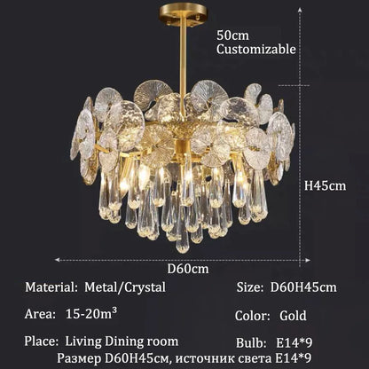 Modern Creative Ceiling Chandelier Luxury Crystal Pendant Light for Living Dining Room Bedroom Home Decor Luster Lamp Fixture