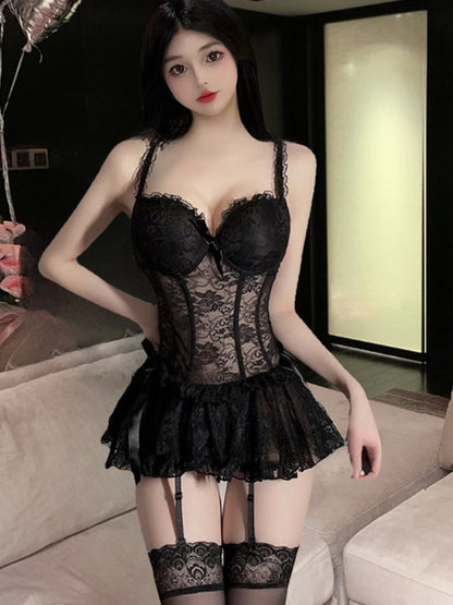 Hot Sailor Uniform Lingerie Sheer Mesh Crop Top Plaid Mini Skirt Cosplay Costume Erotic School Girl Outfit Halloween Fancy Dress