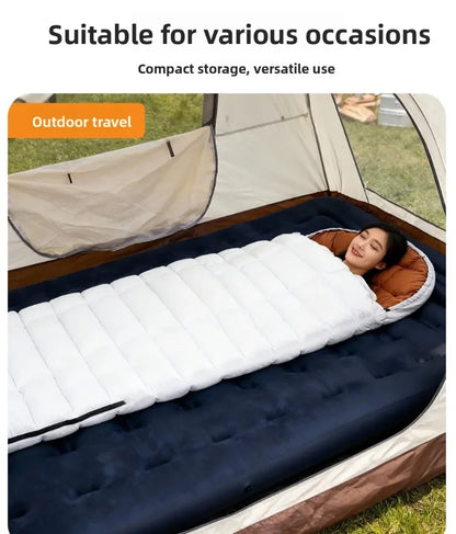Wider Waterproof Down Sleeping Bag 225CM*95CM for Winter Cold Weather -25~0 ℃ Camping Hiking Backpacking with Compression Sack